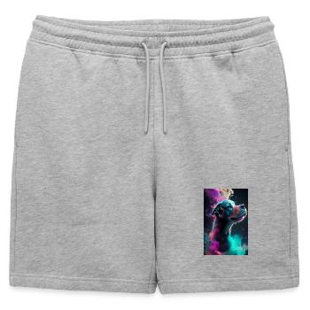 Chien mignon - Short de survêtement homme premium - gris chiné - Devant - AI Model Male 178 light (178cm)