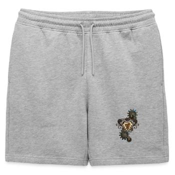 Le cœur du steampunk - Short de survêtement homme premium - gris chiné - Devant - AI Model Male 178 light (178cm)