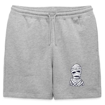 Motif classique de dessin animé de momie - Short de survêtement homme premium - gris chiné - Devant - AI Model Male 178 light (178cm)