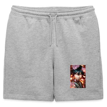 Chika - Short de survêtement homme premium - gris chiné - Devant - AI Model Male 178 light (178cm)