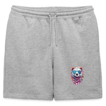 Lunettes de soleil Panda aux couleurs néon - Short de survêtement homme premium - gris chiné - Devant - AI Model Male 178 light (178cm)