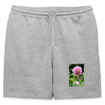 Dahlia rose rose fleur, fleur - Short de survêtement homme premium - gris chiné - Devant - AI Model Male 178 light (178cm)