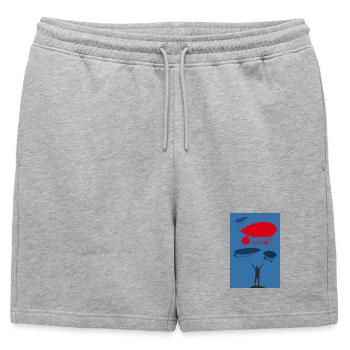 vol - Short de survêtement homme premium - gris chiné - Devant - AI Model Male 178 light (178cm)