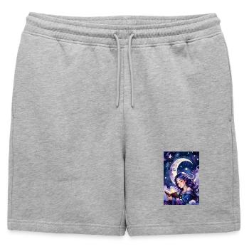 Lire et s’endormir - Short de survêtement homme premium - gris chiné - Devant - AI Model Male 178 light (178cm)