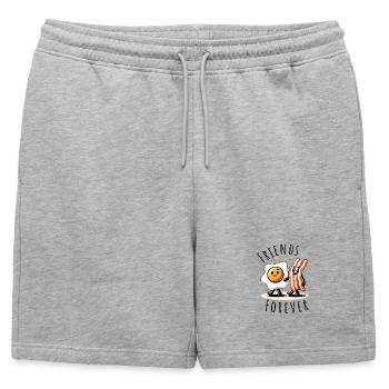 Amis pour toujours jambon oeuf bande dessinée amour - Short de survêtement homme premium - gris chiné - Devant - AI Model Male 178 light (178cm)
