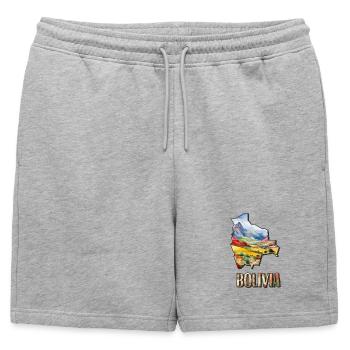 Carte à l’aquarelle Bolivie - Short de survêtement homme premium - gris chiné - Devant - AI Model Male 178 light (178cm)