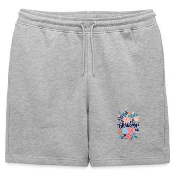 Texte de grand-mère Doodle avec des fleurs colorées - Mamie - Short de survêtement homme premium - gris chiné - Devant - AI Model Male 178 light (178cm)