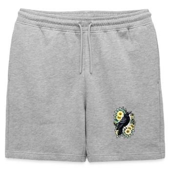 La grâce et l’élégance du corbeau. - Short de survêtement homme premium - gris chiné - Devant - AI Model Male 178 light (178cm)