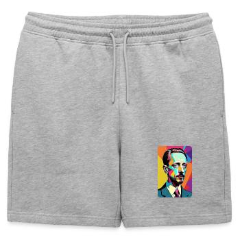 Rainer Maria Rilke t-shirt pop art bande dessinée - Short de survêtement homme premium - gris chiné - Devant - AI Model Male 178 light (178cm)