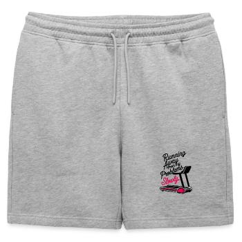 Fuir les problèmes - lentement - Short de survêtement homme premium - gris chiné - Devant - AI Model Male 178 light (178cm)