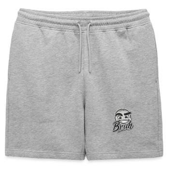 Bruh Face - Mens' Premium Organic Sweatshorts - heather grey - Front - AI Model Male 178 light (178cm)