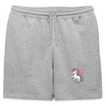 Licorne majestueuse avec crinière et épingle arc-en-ciel - Short de survêtement homme premium - gris chiné - Devant - AI Model Male 178 light (178cm)