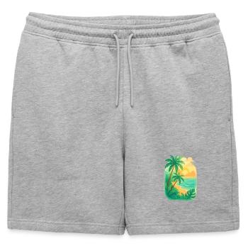Tranquillité tropicale - Short de survêtement homme premium - gris chiné - Devant - AI Model Male 178 light (178cm)