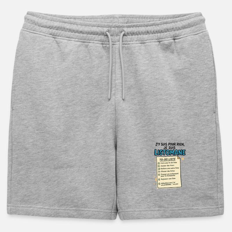 Ich bin ein Listomane - Männer Premium Organic Sweatshorts - Grau meliert