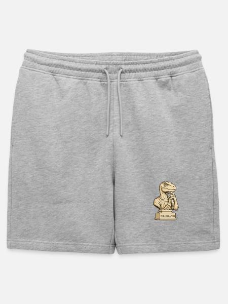 Philosoraptor - Männer Premium Organic Sweatshorts - Grau meliert