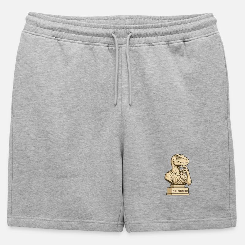 Philosoraptor - Männer Premium Organic Sweatshorts - Grau meliert