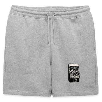 Arcade Squelette - Short de survêtement homme premium - gris chiné - Devant - AI Model Male 178 light (178cm)