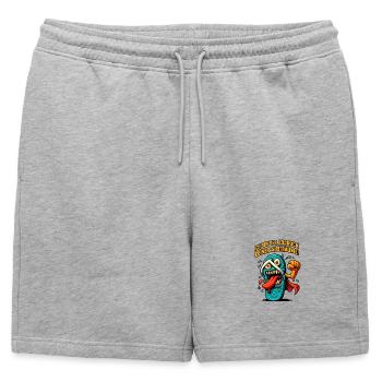 Démon à la Langue du Cauchemar - Short de survêtement homme premium - gris chiné - Devant - AI Model Male 178 light (178cm)