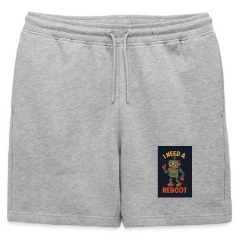 Redémarrer le robot IA rétro - Short de survêtement homme premium - gris chiné - Devant - AI Model Male 178 light (178cm)
