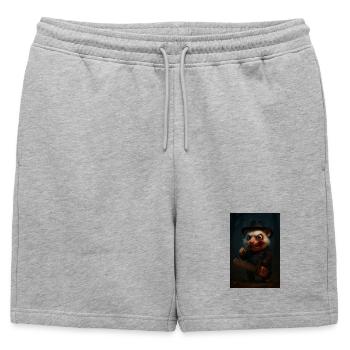M. M - Short de survêtement homme premium - gris chiné - Devant - AI Model Male 178 light (178cm)