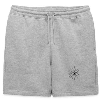 Mystic Eye Radiance Design - Mens' Premium Organic Sweatshorts - heather grey - Front - AI Model Male 178 light (178cm)