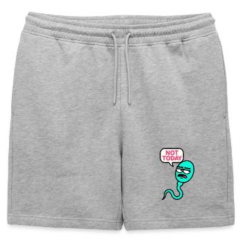 Expressive Sadface Snake Illustration - Mens' Premium Organic Sweatshorts - heather grey - Front - AI Model Male 178 light (178cm)
