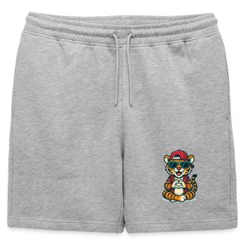 Tigre Chill Heart - Short de survêtement homme premium - gris chiné - Devant - AI Model Male 178 light (178cm)