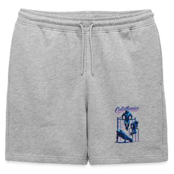 Gymnastique suédoise Astronaute Dips Pompes Cadeau - Short de survêtement homme premium - gris chiné - Devant - AI Model Male 178 light (178cm)