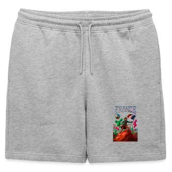 Héros français en révolution onirique - Short de survêtement homme premium - gris chiné - Devant - AI Model Male 178 light (178cm)