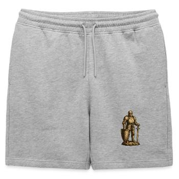 Chevalier en tenue de combat historique - Short de survêtement homme premium - gris chiné - Devant - AI Model Male 178 light (178cm)