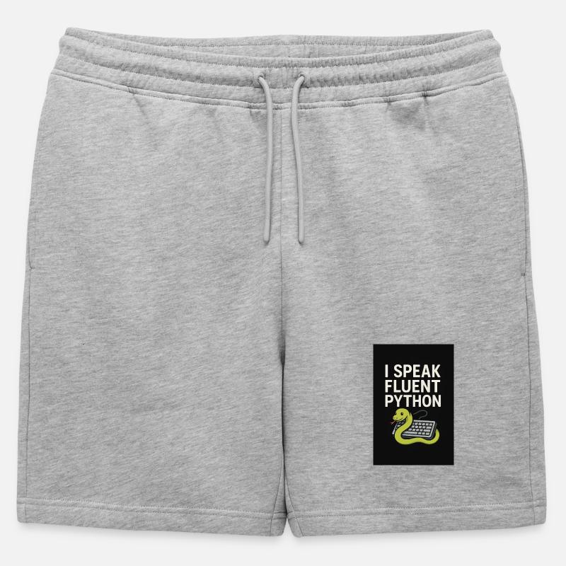 Serpent de codage Python - Short de survêtement homme premium - gris chiné