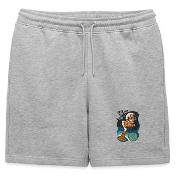 toilette selle toilette drôle astronaute enfants - Short de survêtement homme premium - gris chiné - Devant - AI Model Male 178 light (178cm)