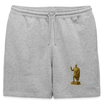 Robot de philosophie antique avec smartphone - Short de survêtement homme premium - gris chiné - Devant - AI Model Male 178 light (178cm)