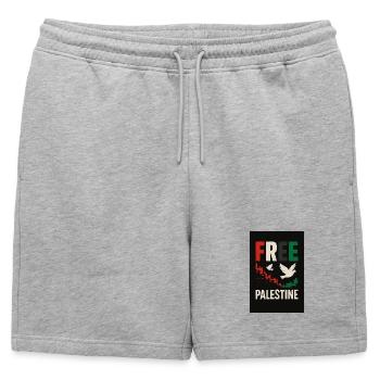 Paix pour la Palestine Conception éco-consciente - Short de survêtement homme premium - gris chiné - Devant - AI Model Male 178 light (178cm)