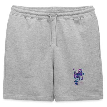Space Gamer Sloth with Drink and Arcade - Mens' Premium Organic Sweatshorts - heather grey - Front - AI Model Male 178 light (178cm)