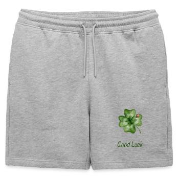 Bonne chance – Trèfle avec coccinelle - Short de survêtement homme premium - gris chiné - Devant - AI Model Male 178 light (178cm)