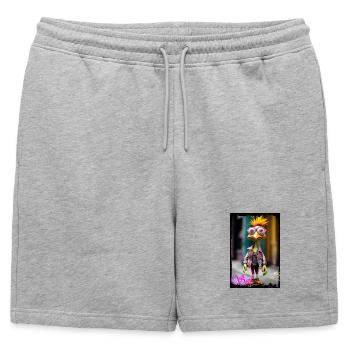Excellente poupée oiseau au style nerd - Short de survêtement homme premium - gris chiné - Devant - AI Model Male 178 light (178cm)