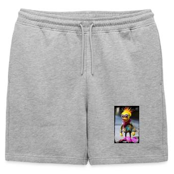 Personnage de poupée coloré avec une sensation de caoutchouc - Short de survêtement homme premium - gris chiné - Devant - AI Model Male 178 light (178cm)