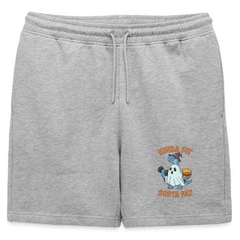 Kinda Fit Sorta Fat Drôle Gym Mignon Hippopotame Rétro - Short de survêtement homme premium - gris chiné - Devant - AI Model Male 178 light (178cm)