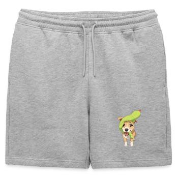 Chien charmant avec serpent jouet - Short de survêtement homme premium - gris chiné - Devant - AI Model Male 178 light (178cm)