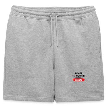 Attitude anti-positivité sans lettrage - Short de survêtement homme premium - gris chiné - Devant - AI Model Male 178 light (178cm)