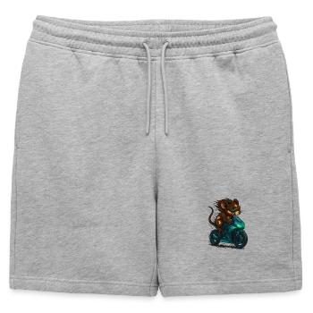 Moto souris - Short de survêtement homme premium - gris chiné - Devant - AI Model Male 178 light (178cm)