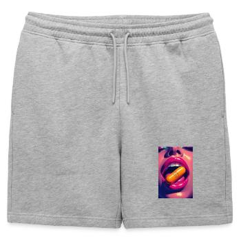 Orangepill Popart lascif - Short de survêtement homme premium - gris chiné - Devant - AI Model Male 178 light (178cm)