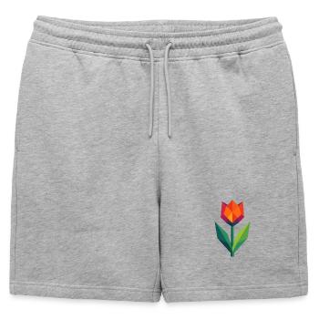 Tulipe | géométrique coloré - Short de survêtement homme premium - gris chiné - Devant - AI Model Male 178 light (178cm)