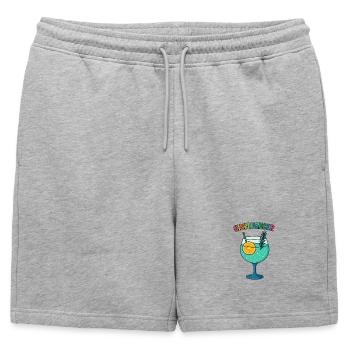 GinInfluencer Cocktail Illustration Gin - Short de survêtement homme premium - gris chiné - Devant - AI Model Male 178 light (178cm)