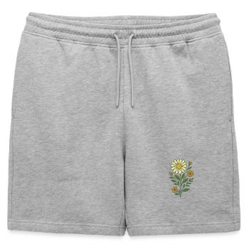 Bouquet de fleurs - Short de survêtement homme premium - gris chiné - Devant - AI Model Male 178 light (178cm)