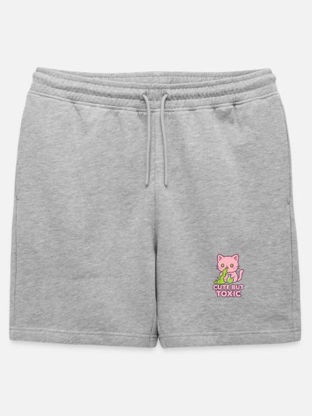 Toxic Kawaii Cat - Mens' Premium Organic Sweatshorts - heather grey