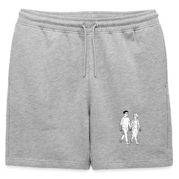 Grand-mère Karin avec son petit-fils - Short de survêtement homme premium - gris chiné - Devant - AI Model Male 178 light (178cm)