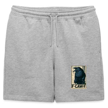 Drôle d’oiseau corbeau noir avec F-Caw-F Dire - Short de survêtement homme premium - gris chiné - Devant - AI Model Male 178 light (178cm)