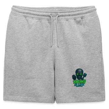 La course est la vie crâne néon - Short de survêtement homme premium - gris chiné - Devant - AI Model Male 178 light (178cm)